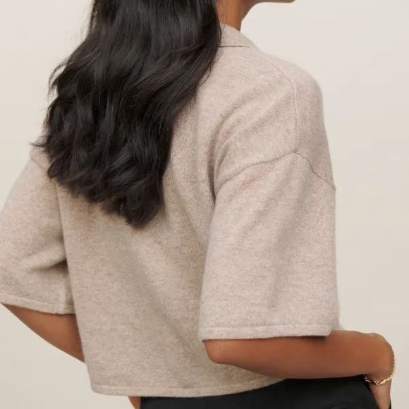 Reformation Maye Cashmere Short Sleeve Polo Sweater - Picture 2 of 7